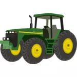 Векторный рисунок сельскохозяйственный трактор в зеленый цвет
