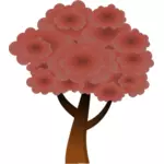 Grafika wektorowa sylwetka czerwony drewno drzewo