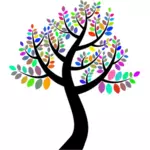 Clipart vetorial de árvore colorida