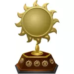 Vektorové kreslení zlaté slunce ve tvaru trofejí
