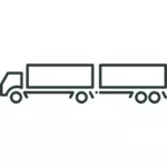 トレーラー トラック アイコン ライン アート ベクトル図面