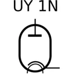 Rádio trubice UY 1N vektorové ikony