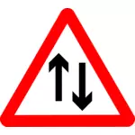 Signo de carretera camino a dos
