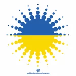 Ukraina flagg halvtone figur