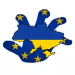 EU popadat Ukrajina vektorové ilustrace