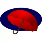 Punainen sateenvarjo sinisellä taustavektorigrafiikalla