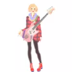 शहरी लड़की गिटार प्लेयर वेक्टर छवि