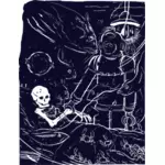 Векторный рисунок скелет открытия в кораблекрушение