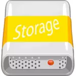 صورة متجهة لوحدة تخزين أجهزة الكمبيوتر الملونة البرتقالية