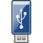 Vector de la imagen del pequeño brillante azul USB stick