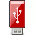 小炫红 USB 棒的矢量图