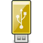 Gráficos vectoriales de amarillo pequeño dispositivo USB
