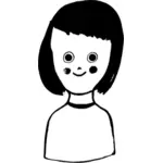 Grafika wektorowa kreskówka dziewczyna uśmiechając się