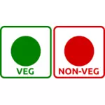 Vegan şi non-vegan pictograma