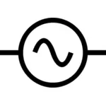 Vector de la imagen del símbolo de fuente de corriente alterna