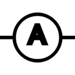 IEC style Ampère mètre symbole dessin vectoriel