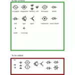 Imágenes Prediseñadas Vector de selección de los símbolos de circuito electrónico IEC