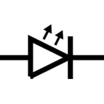 Vector de la imagen símbolo IEC estilo diodo emisor de luz