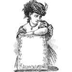 ליידי ויקטוריאני מחזיק אוסף של מסגרת וקטורי