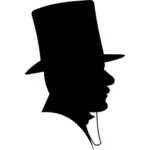 Silhouette vector clipart d'homme au chapeau haut de forme