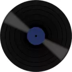 Vector imagine de disc de vinil cu etichetă albastru