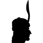 Vlad das Impaler Profil Silhuette Vektor-illustration