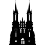 Iglesia católica en dibujo vectorial de Vladivostok