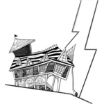 Crooked house vector afbeelding