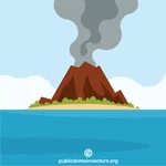 Volcán en una isla