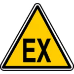 Uyarı işareti EX üçgen çizim vektör