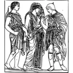 Hermes, Orfeus dan Euridike vektor seni klip
