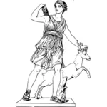 Illustration vectorielle de la déesse Artemis