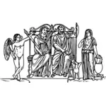 Ilustraţia vectorială Hades şi soţia lui Persefona