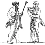 Векторная иллюстрация Зевса и Геры