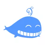 דמות מצויירת לווייתן כחול