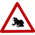 小心青蛙标志矢量图像