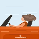 Donna alla guida di un'auto