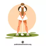 Femeie jucând golf