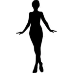 Silhouette vektorgrafikk utklipp av elegante kvinne