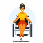 אישה יושבת בכיסא גלגלים