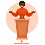 スピーチをする黒人女性