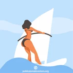 Kobieta surfing