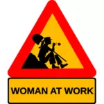 Damen på arbete signpost