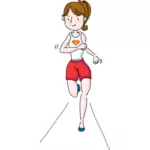 Imagem de vetor silhueta de mulher correndo