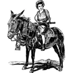 امرأة على حصان مع بندقية