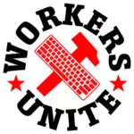 工人团结的象征矢量图形