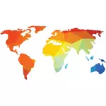 Färgade karta över världen