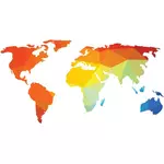 Colored map of the world