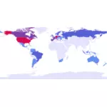Kleurrijke wereld kaart vector afbeelding