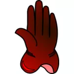 Vector tekening van rode linker handschoen